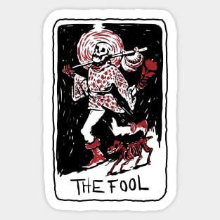 The Fool Skeleton Tarot Card Sticker